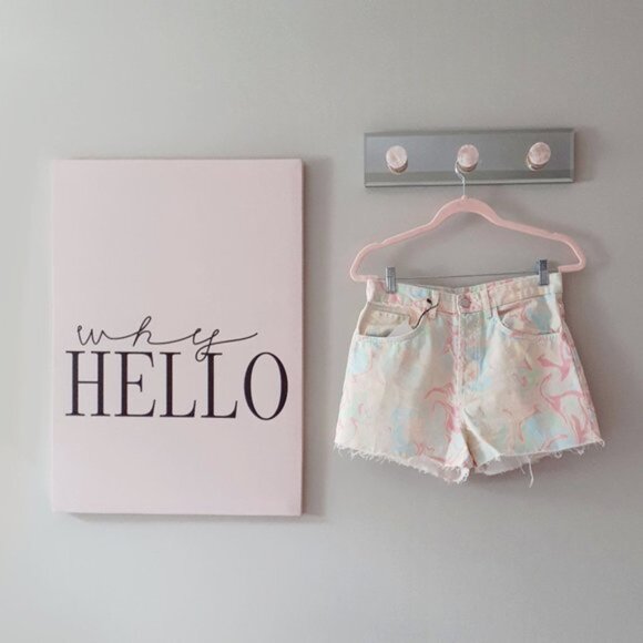 NWT Zara tie dye pastel printed unfinished hem straight fit high waist shorts 6 - Picture 5 of 6